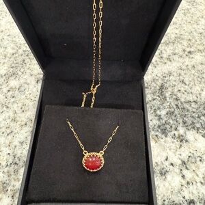 Fire Opal Pendant Necklace